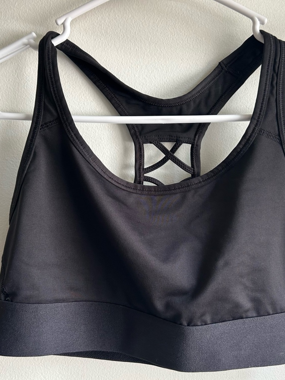 Victoria's Secret Black Racerback Sports Bra with Crisscross Back